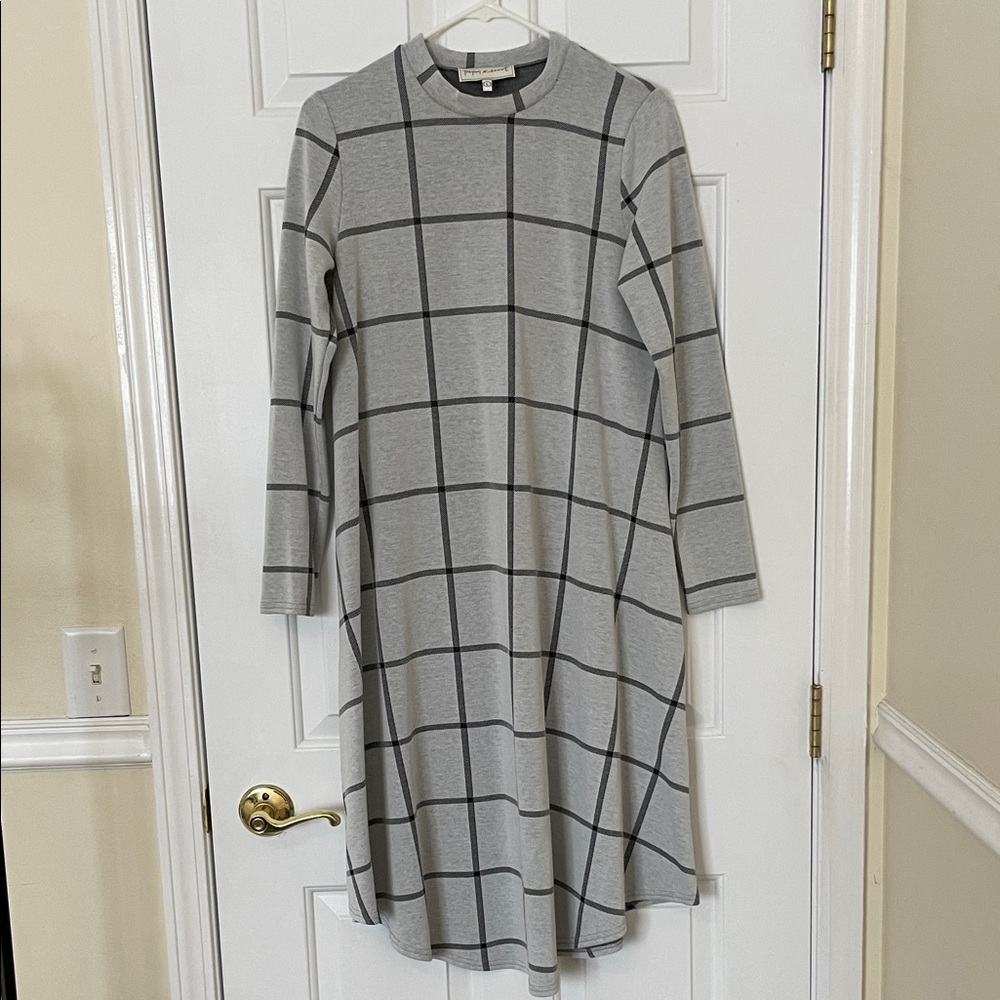 Piper & Scoot Long Sleeve Dress Midi Dress, L